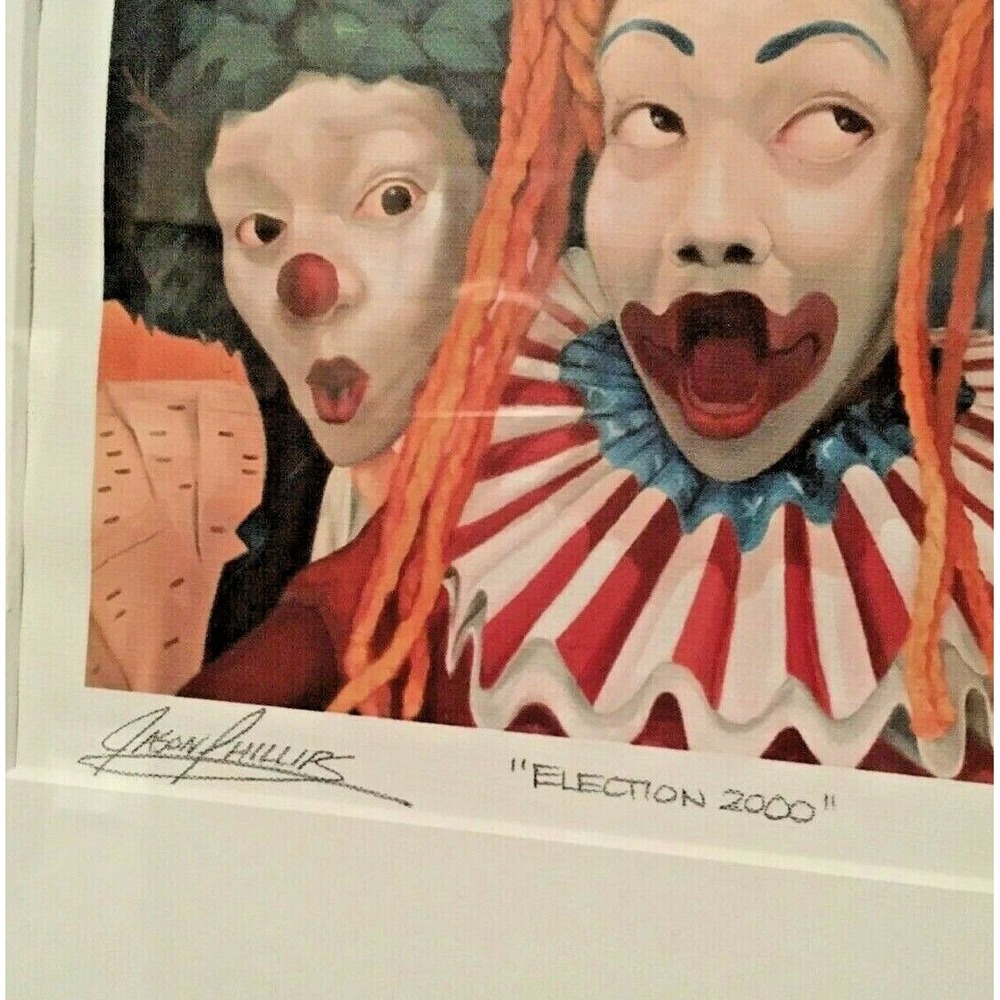 Jason Phillips‎ signed art print Election clowns 2000 - Picture 6 of 6